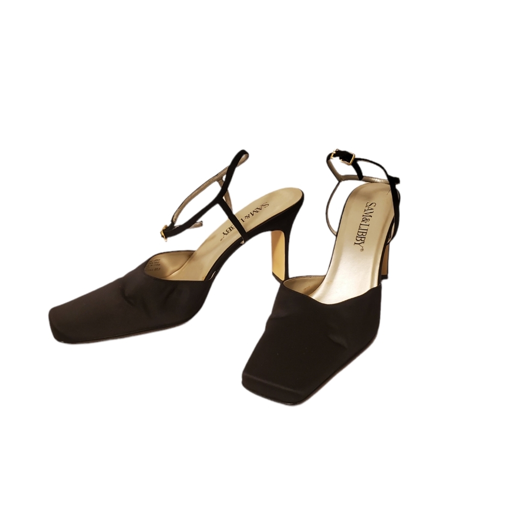 Ankle strap block heel mules